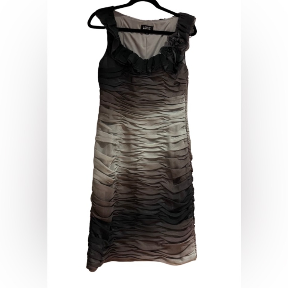 Vintage Adrianna Papell Black Ruffled Mini Dress
